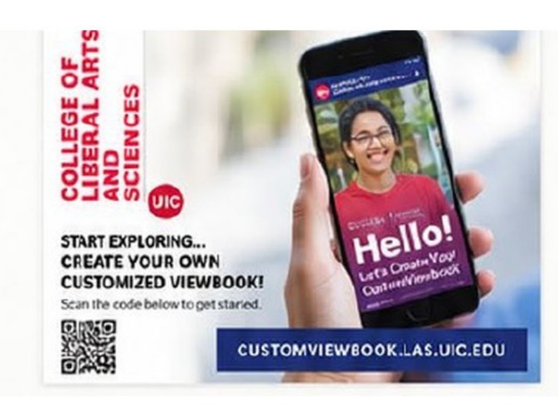 Personalized CustomViewbook digital recruitment experience shown on a mobile phone, led by Dreamcolor Creative Studio