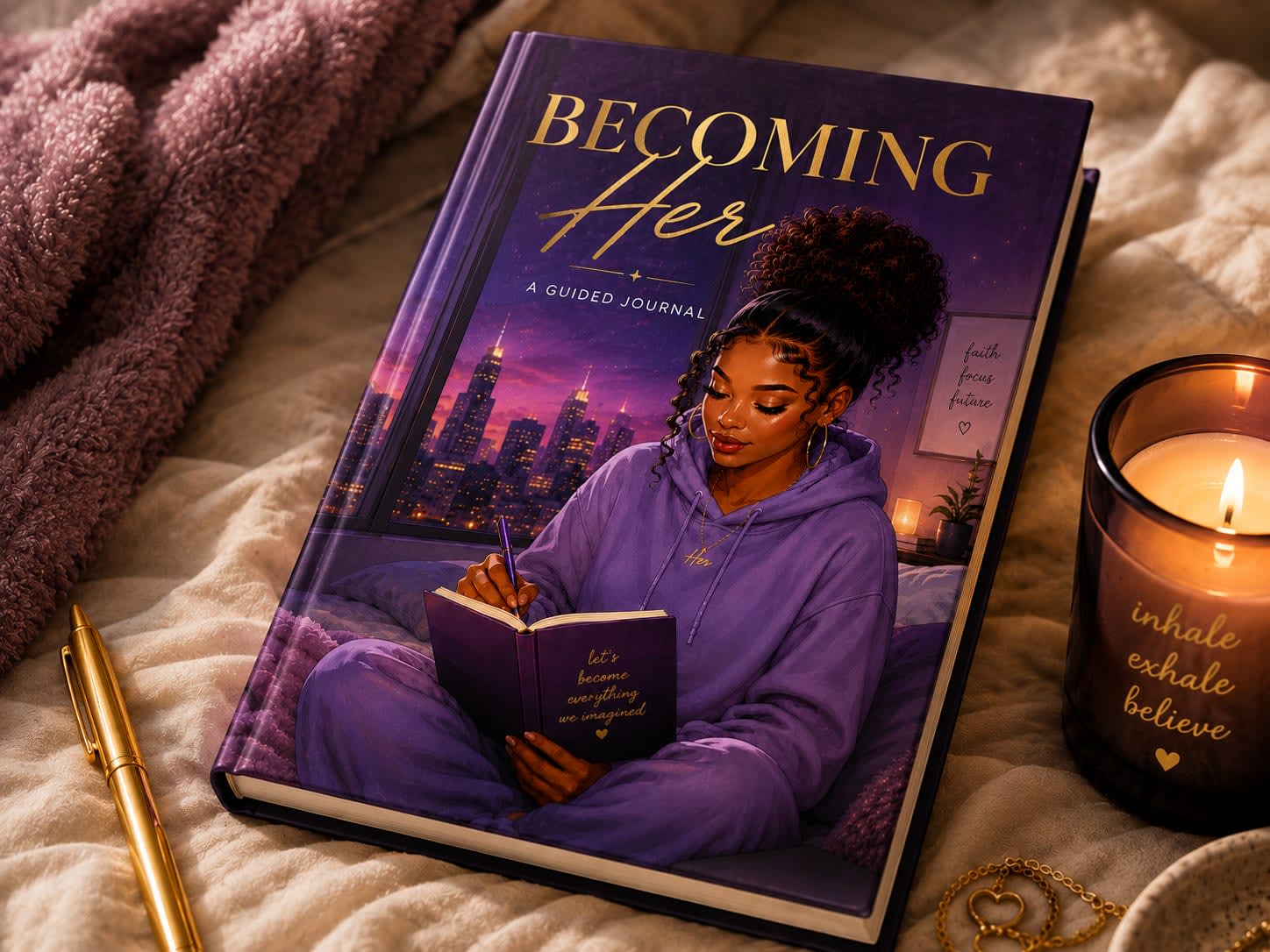 Becoming Her, a guided journal developed and designed for 360 Achievement Scholarship by Dreamcolor Creative Studio