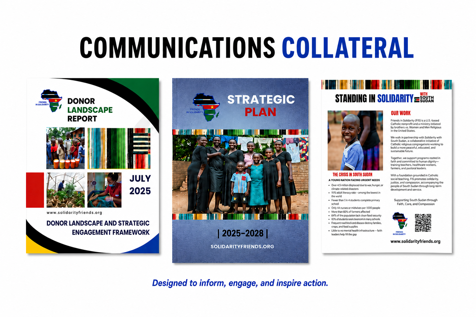 Friends in Solidarity communications collateral designed by Dreamcolor Creative Studio